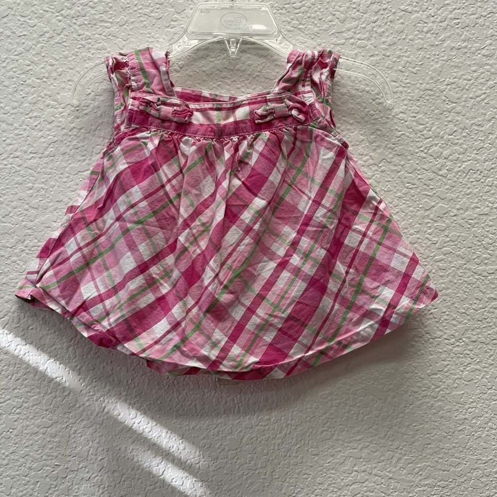 Gymboree Girls 18 24 Months Mths Tank Top Shirt Pink Green White Plaid Sleeveles